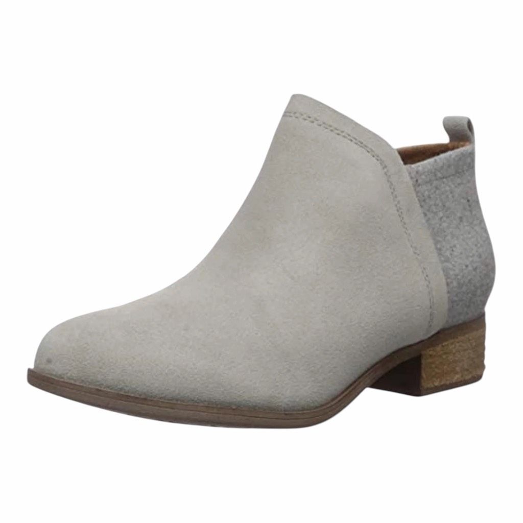 Toms Women’s Drizzle Gray Suede Deia Ankle Booties Size 7